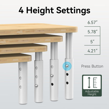 Cabinet Organizer Shelf, Spice Rack Set of 2 Kitchen Pantry Cupboard Shelves, Stackable, Height