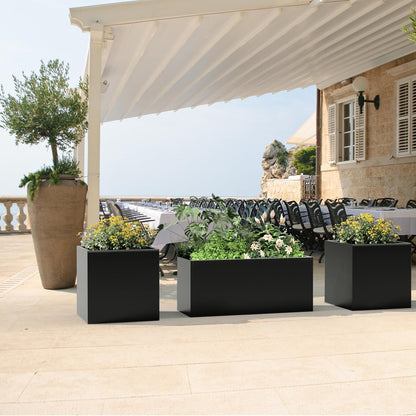 Tall Metal Cube Planter for Outdoor Plants 20" L x 20" W x 20" H, Heavy Duty Steel Rectangular