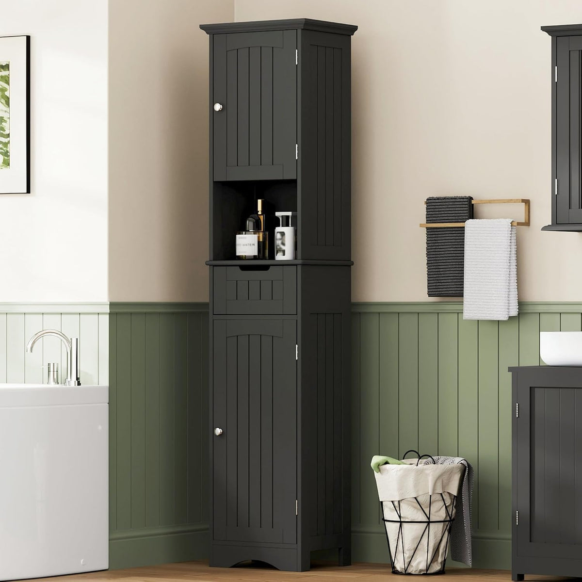 ChooChoo 67" Tall Bathroom Storage Cabinet Freestanding with Adjustable Shelves, Narrow Storage