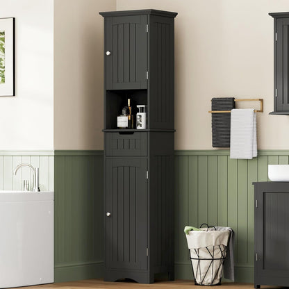 ChooChoo 67" Tall Bathroom Storage Cabinet Freestanding with Adjustable Shelves, Narrow Storage