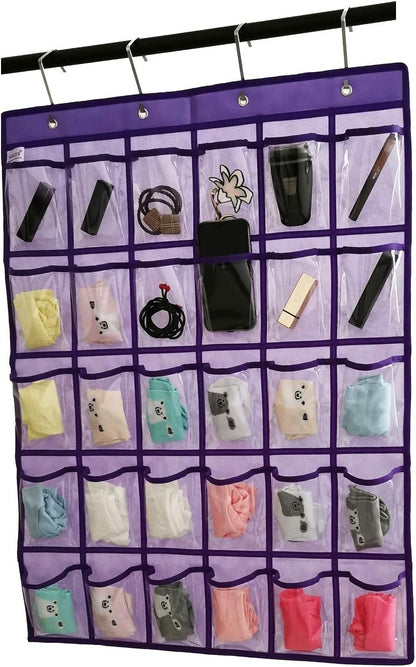 Classroom Pocket Chart for Phone Calculator Holder Over The Door Hanging Closet Jewelry Organizer