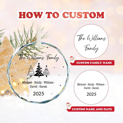 Family Christmas Ornaments 2025 Personalized, Family Ornaments with Custom Name, Tree Decorations