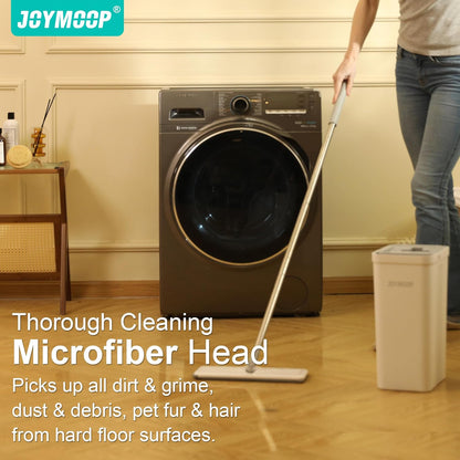 JOYMOOP Hands-Free Self-Cleaning Microfiber Mop and Bucket with Wringer Set for Home, Mops for
