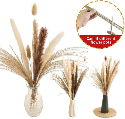 65PCS Pampas Grass Decor, Including pompas Floral, Reed Dried Grass and Bunny Tails Dried Flowers