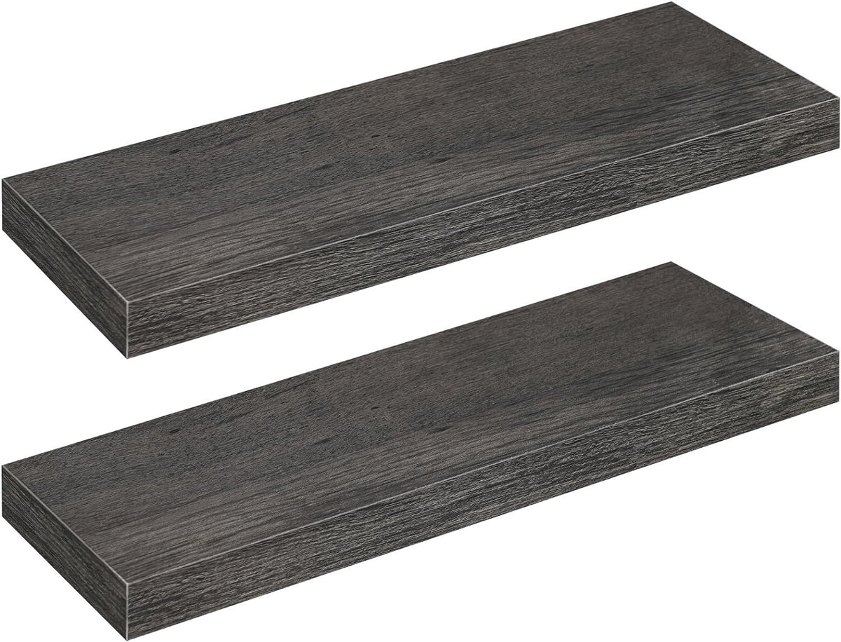 HOOBRO Floating Shelves for Wall, Wall Mounted Shelf Set of 2, 23.6" Hanging Shelf with Invisible