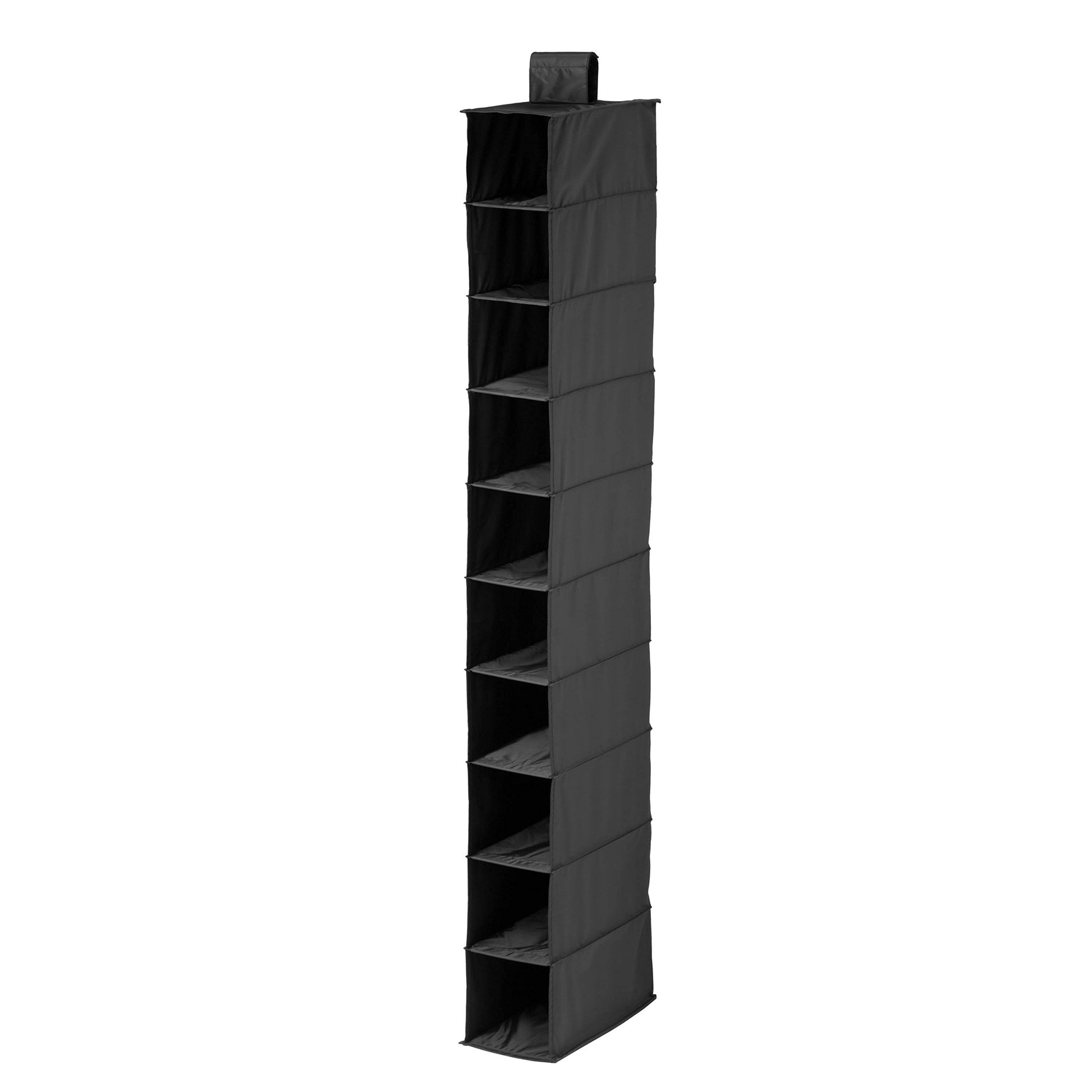 Honey-Can-Do 10-Shelf Hanging Shoe Organizer, Black - Closet Storage Rack for Shoes, Accessories &