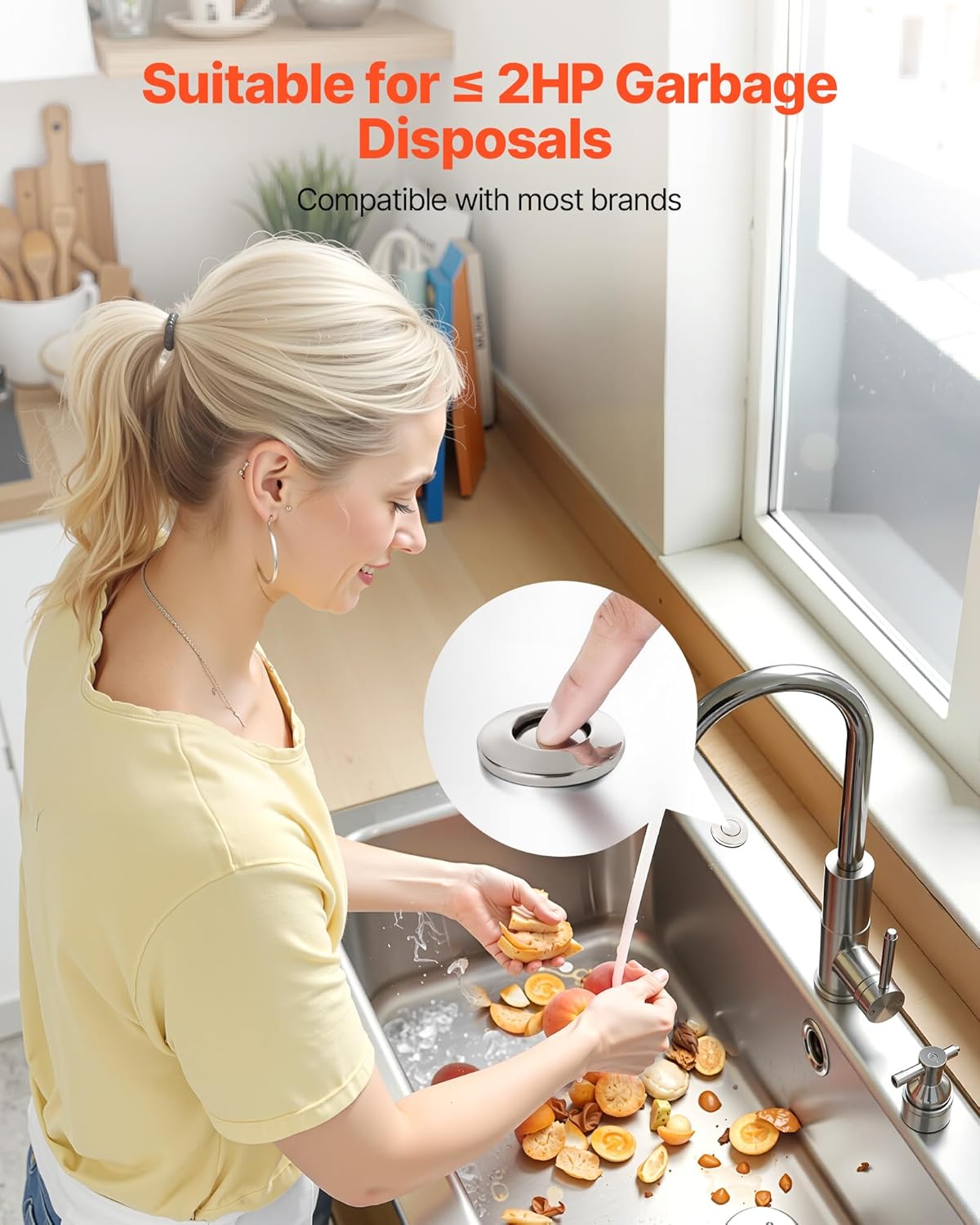 VEVOR Garbage Disposal Air Switch Kit, Dual Outlet Sink Top Air Switch for Food Waste Disposal