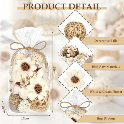 Riceshoot 2 Pack Decorative Balls Potpourri Bowl Filler Decor Natural Vase Bowl Filler Assorted