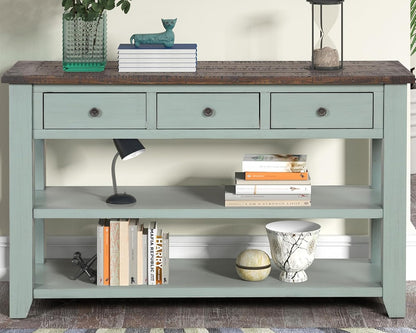 Solid Wood Console Table Sofa Table with Storage Drawers and Bottom Shelf Entryway Table for Entry