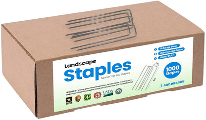 Sandbaggy 1000 Count 6" Landscape Staples | Industrial Grade 11 Gauge Steel | Great for Securing