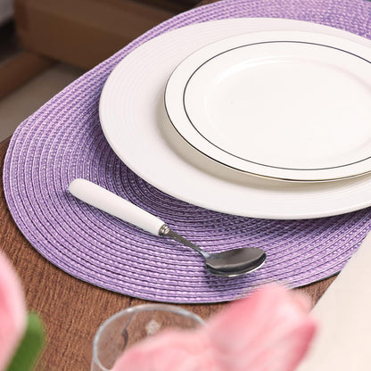 AHHFSMEI Placemats Set of 6 for Dining Table Washable Woven Vinyl Non-Slip 18x12 inches Placemat