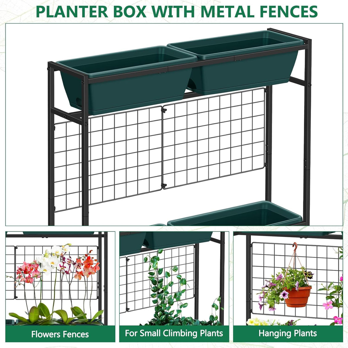 Raised Garden Beds 32.4" Tall Vertical Planter Boxes with Trellis Standing Herb Garden Planter