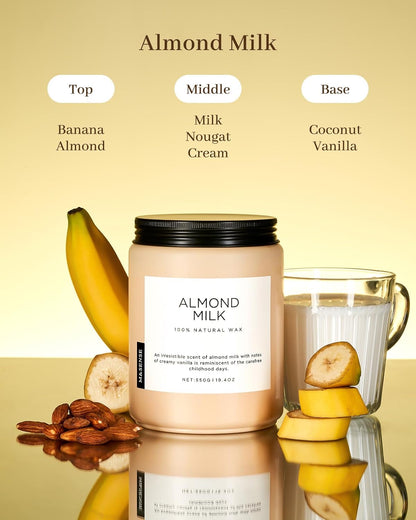 M&SENSE Creamy Vanilla Scented Candles for Home, 19.4oz 110 Hours Long Lasting Non Toxic Natural
