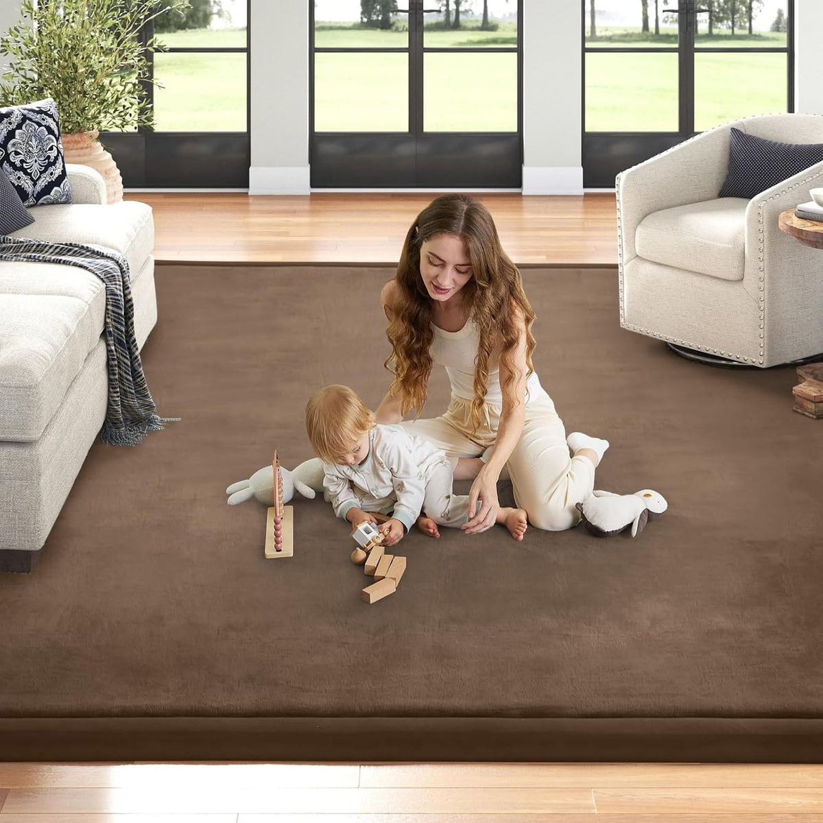 Baby Play Mat for Floor Tummy Time Mat Nursery Rug Muscle Mat Area Rug Playroom Rug Tatami Mat