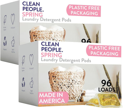 Clean People Laundry Detergent Pods - Recyclable Packaging, Hypoallergenic, Stain Fighting - Ultra
