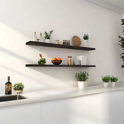 Wood Floating Shelves for Wall Decor, Rustic Wall Shelves for Bedroom Bathroom Kitchen Living Room