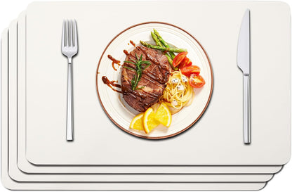Maxpearl Faux Leather Placemats Set of 4, Waterproof - Wipe Clean - Heat Resistant - Anti Slip