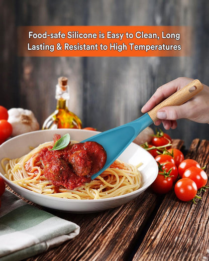 Cooking Spoon for Nonstick Cookwares, Great for Cooking and Serving Sturdy BPA-Free Matte Silicone