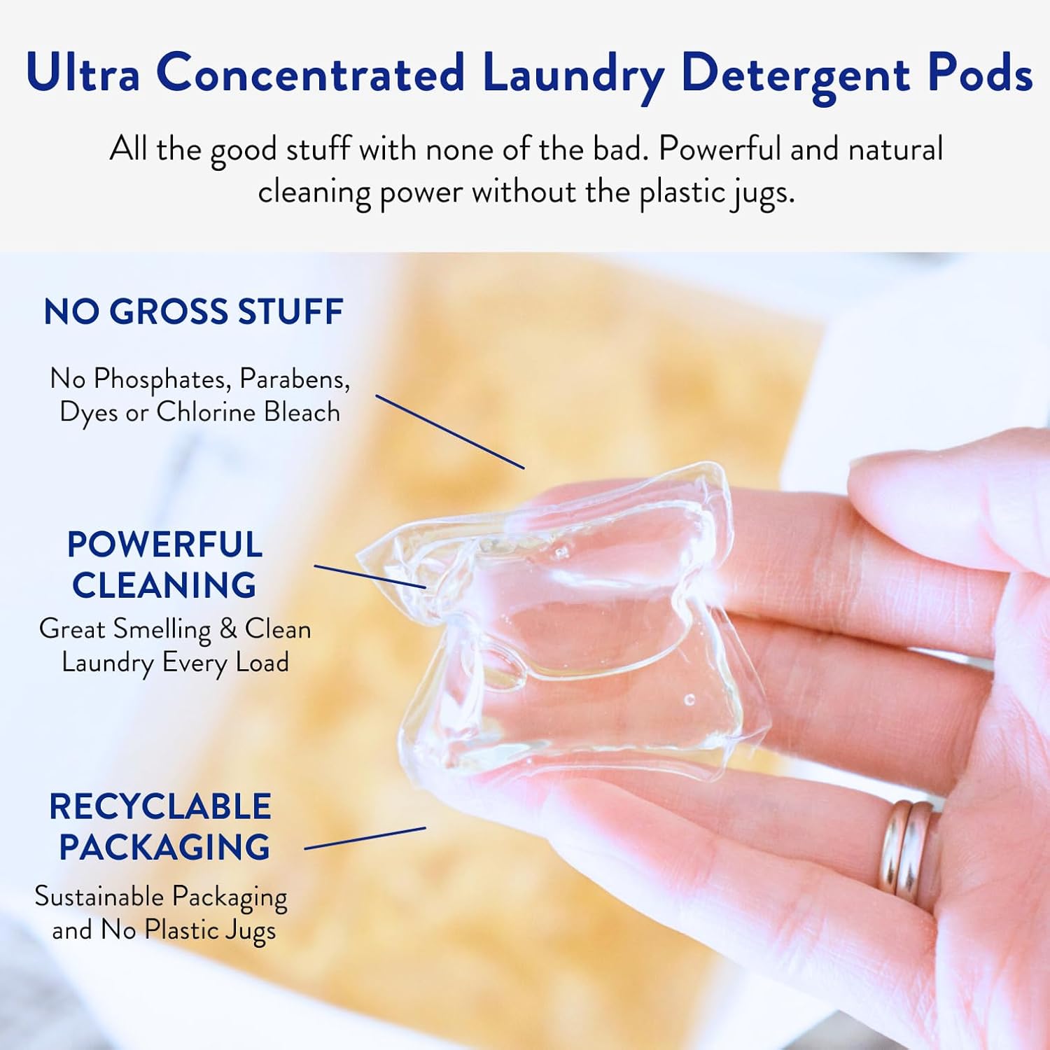 The Clean People Fragrance Free Laundry Detergent Pods - Hypoallergenic Laundry Pods - Ultra