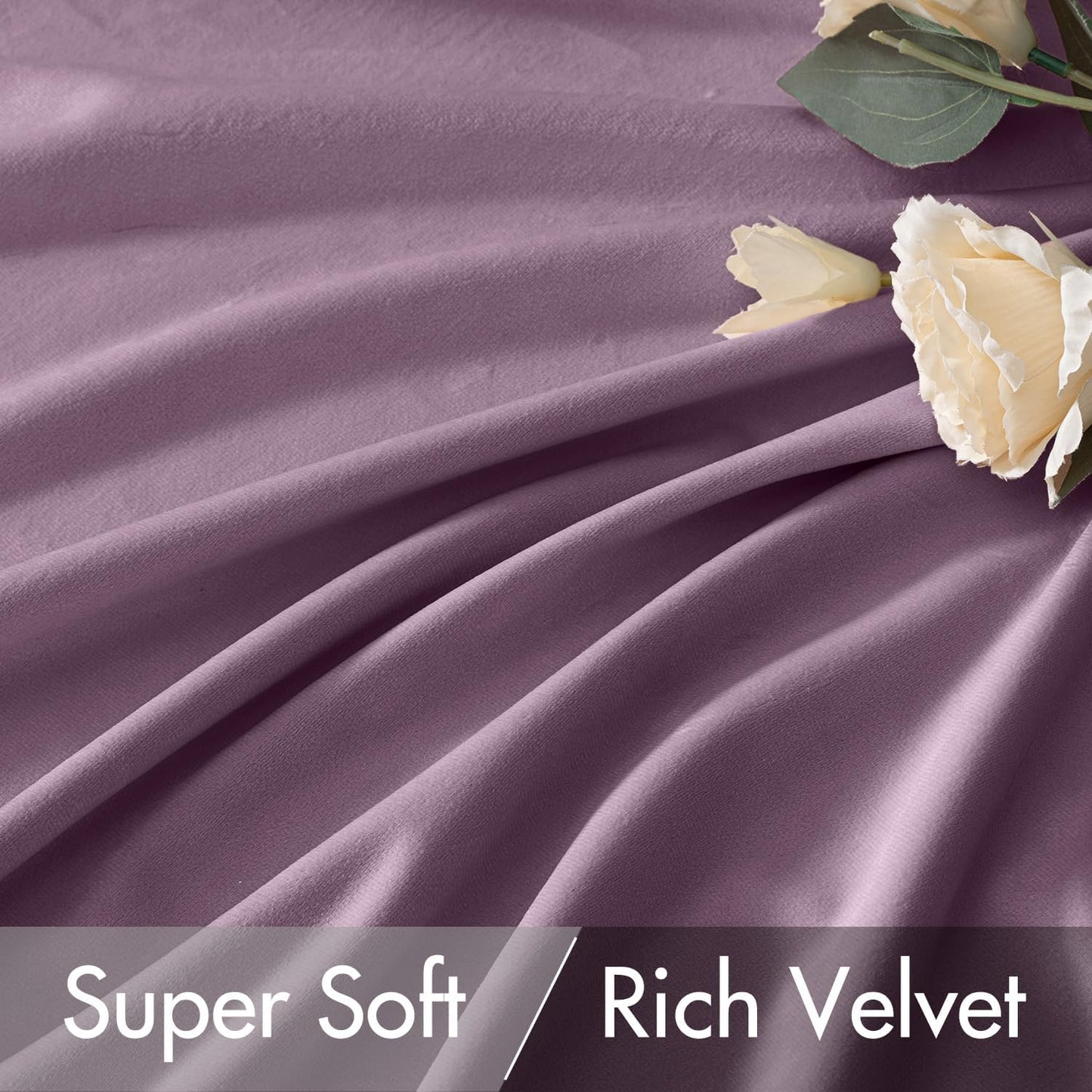 MIULEE Lavender Velvet Curtains 108 inches 2 Panels - Luxury Room Darkening Window Drapes for