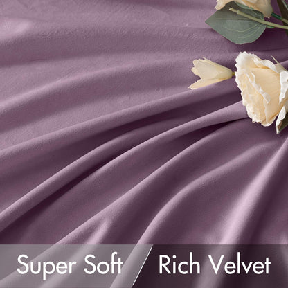 MIULEE Lavender Velvet Curtains 108 inches 2 Panels - Luxury Room Darkening Window Drapes for