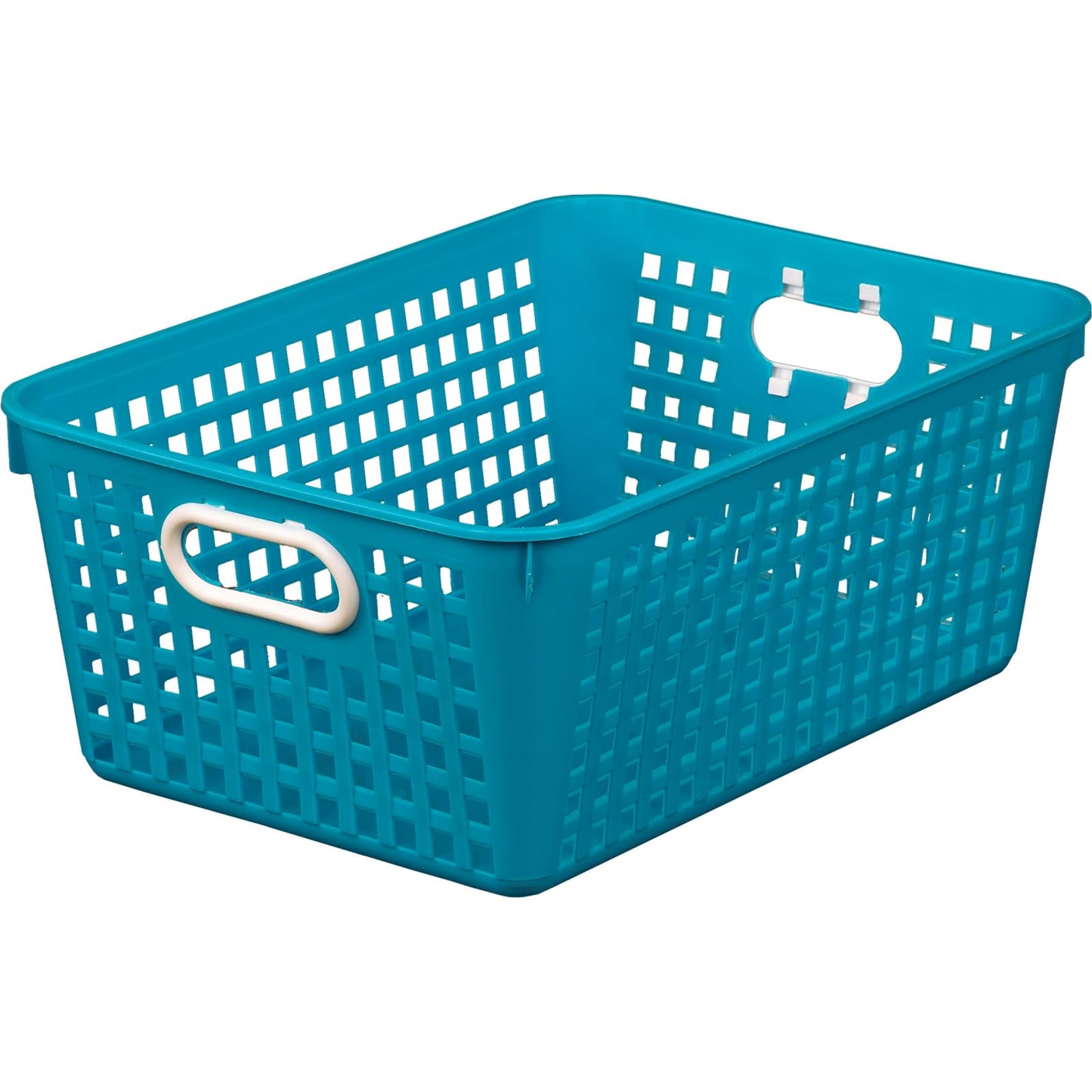 Really Good Stuff Large Plastic Neon Blue Book Basket, 13.25" x 10" x 5.5"