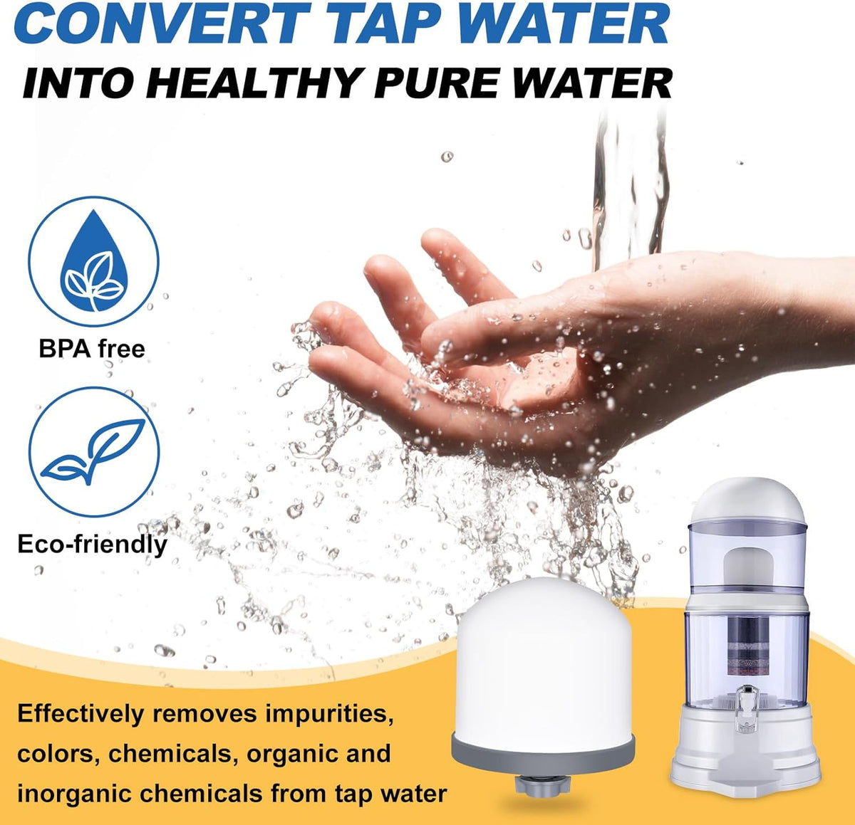 4Pack Replacement Ceramic Dome Water Filter 0.2 to 0.5 micron for Countertop Portable Water