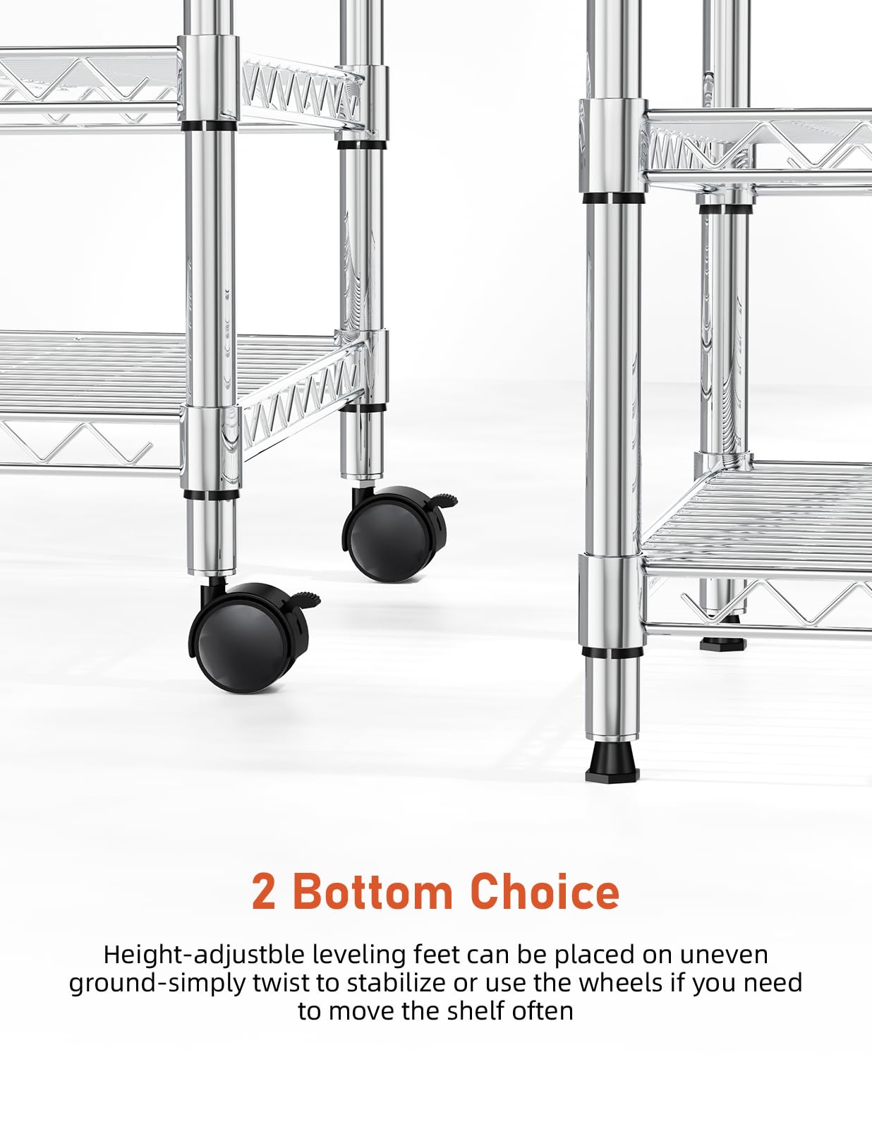 Simple Deluxe 3-Tier Storage Shelves, 750 Lbs Loading Capacity, 24.02" W x 13.78" D x 29.92" H