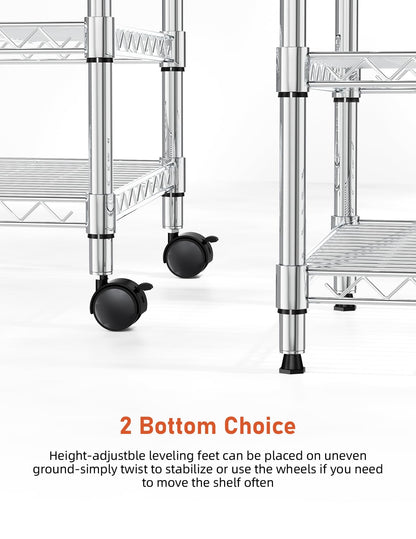 Simple Deluxe 3-Tier Storage Shelves, 750 Lbs Loading Capacity, 24.02" W x 13.78" D x 29.92" H