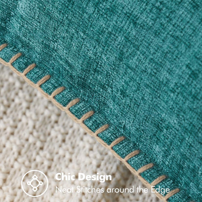 MIULEE Pack of 2 Couch Throw Pillow Covers 18x18 Inch Coastal Teal Farmhouse Decorative Pillow