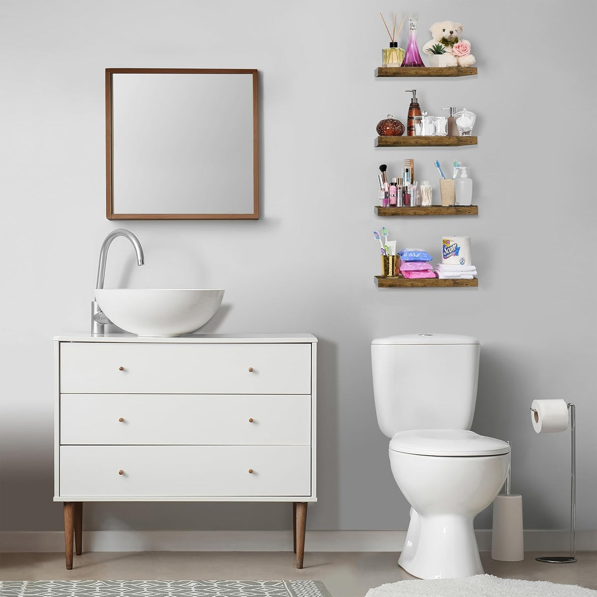 Sorbus Floating Shelves for Wall, Bathroom Shelves Wall Mounted for Kitchen, Bedroom, Living Room