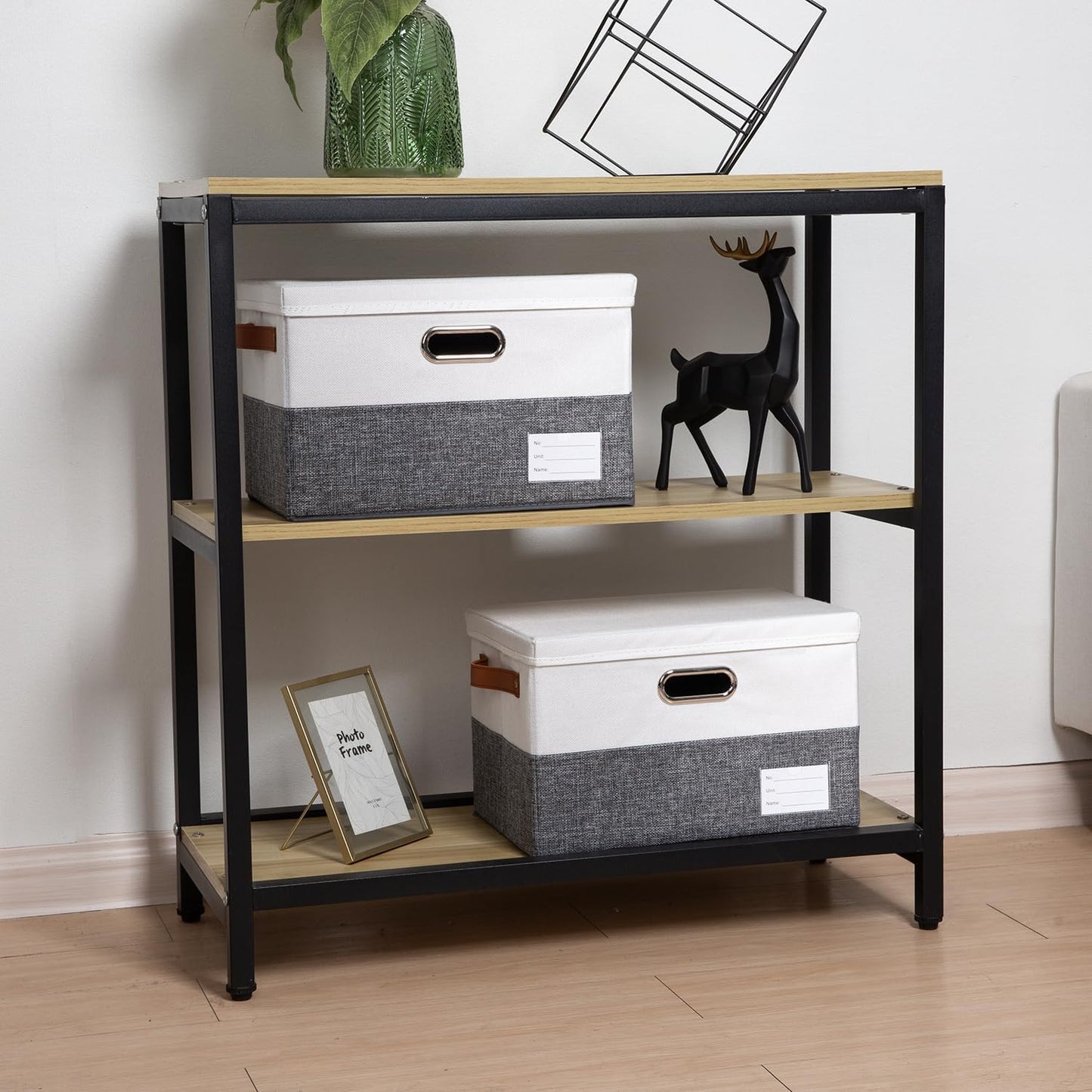 PRANDOM Foldable Storage Bins with Lids [3-Pack] Fabric Collapsible Storage Boxes Baskets Cubes