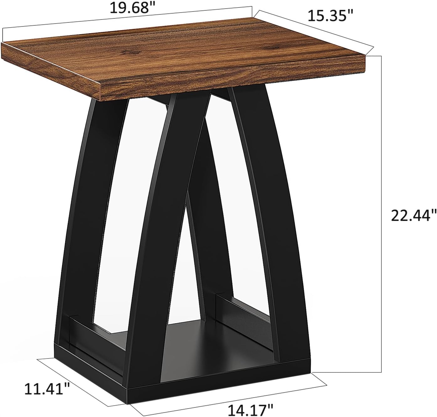 End Table Set of 2, Side Table, Nightstand, Sofa Side Table with Shelf, Modern End Table for Living
