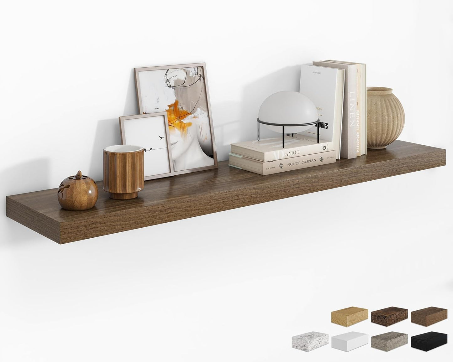 RICHFOCUS 55Inch Floating Shelves for Wall 1 Pack Shelves for Bedroom|Kitchen|Bathroom Wall Mounted