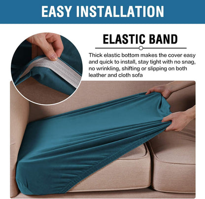 H.VERSAILTEX Velvet Stretch Couch Cushion Cover Plush Cushion Slipcover for Chair Loveseat Sofa
