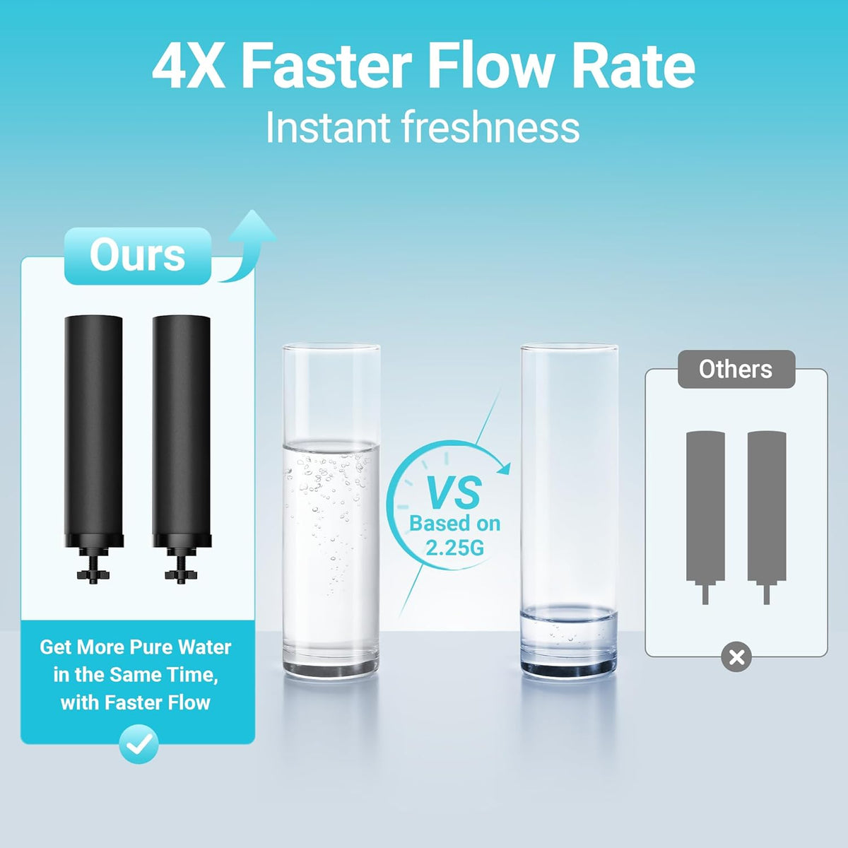 AQUACREST NSF/ANSI 42&372 Certified Water Filter, Replacement for Berkey® Gravity Water Filter