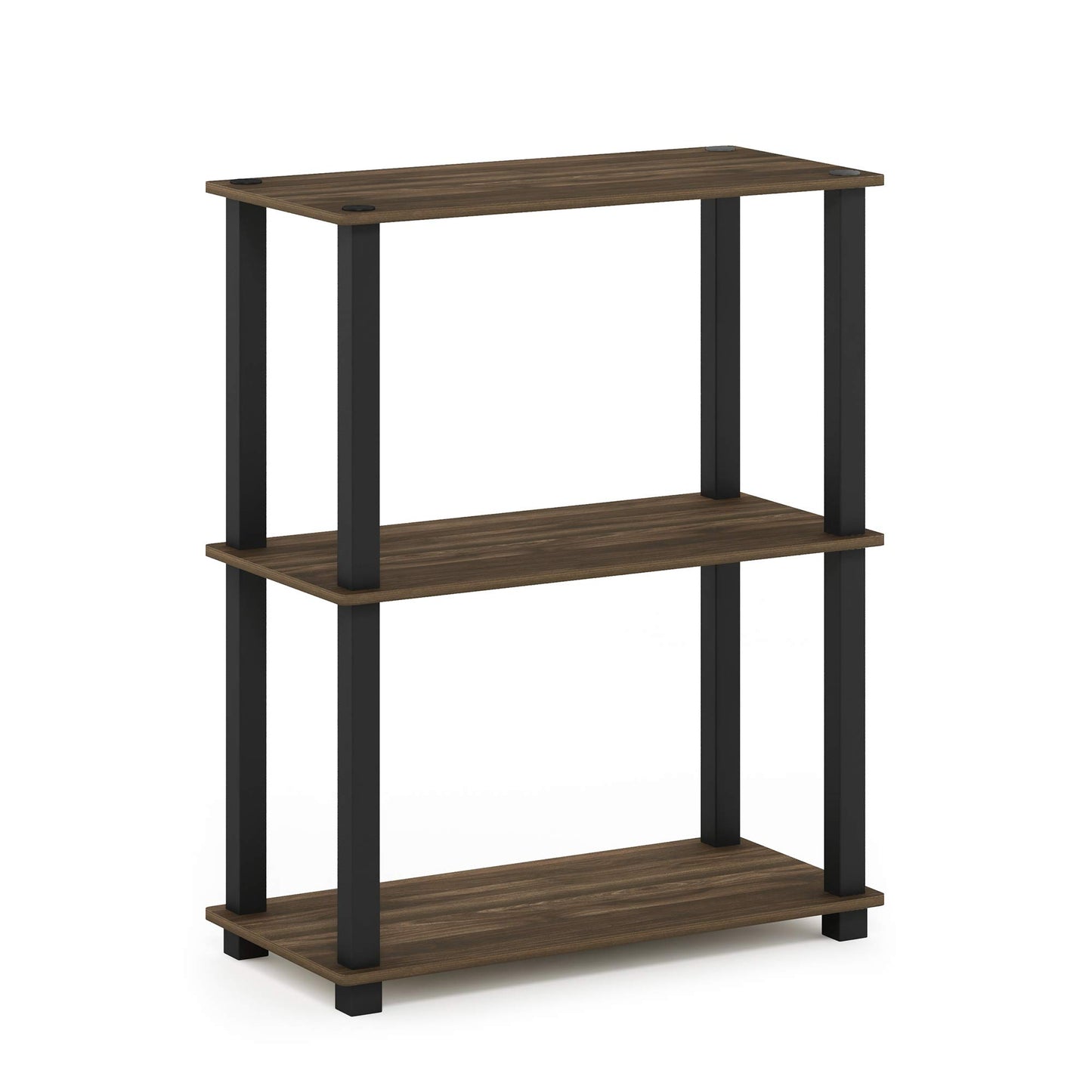 Furinno TURN-S-TUBE Storage Shelves, 3-Tier Book Shelf, Corner Shelf, Toolless Open Shelves, for
