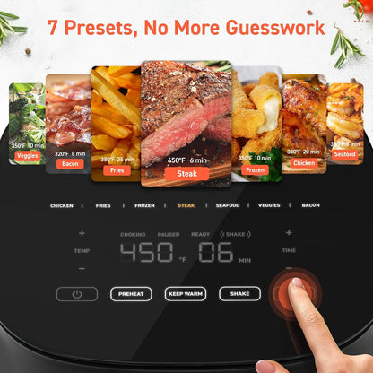 COSORI Air Fryer Pro 9-in-1, Compact 5QT, 450℉: Half Time & Chef-Grade Cook, One-Wipe Clean Glass