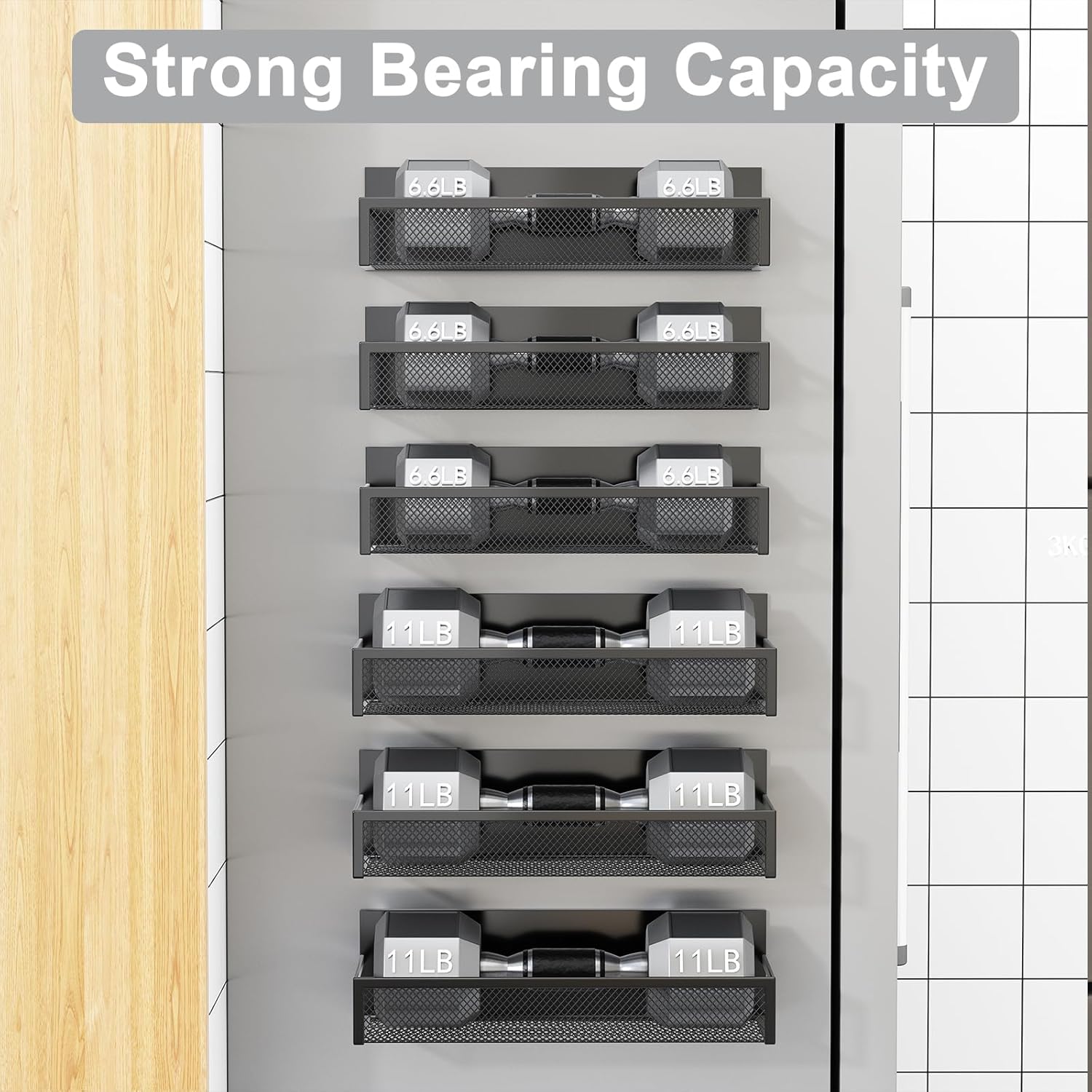 Magnetic Spice Rack for Refrigerator, 6 Pack Magnetic Shelf, Fridge Magnet Organizer with Moveable