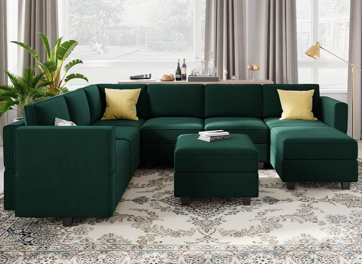 Belffin Modular Sectional Sofa with Storage Seat Oversized U Shaped Couch with Reversible Chaise