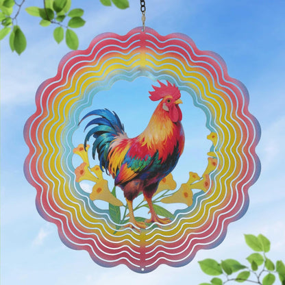 Wind Spinners Outdoor Chicken Decorations - Birthday Gifts for Women Mom Grandma, Rooster Deocr