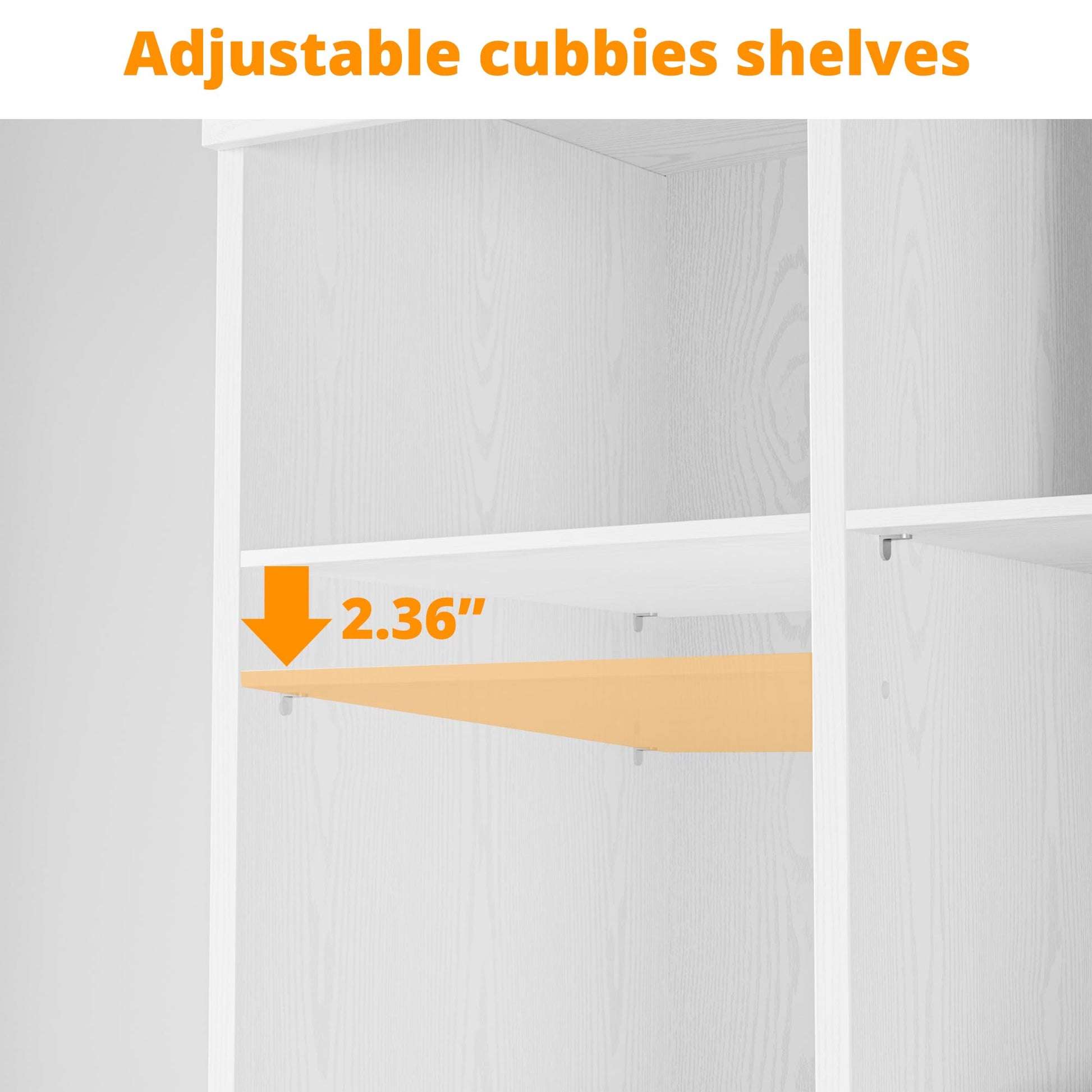 IRONCK Tall Shoe Storage Cabinet with Adjustable Shelves and Cubbies, White