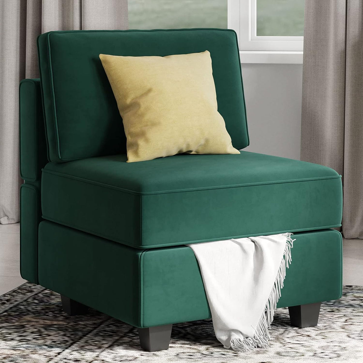 Belffin Modular Sofa Middle Module with Storage for Modular Sectional Sofa Couch Velvet Accent