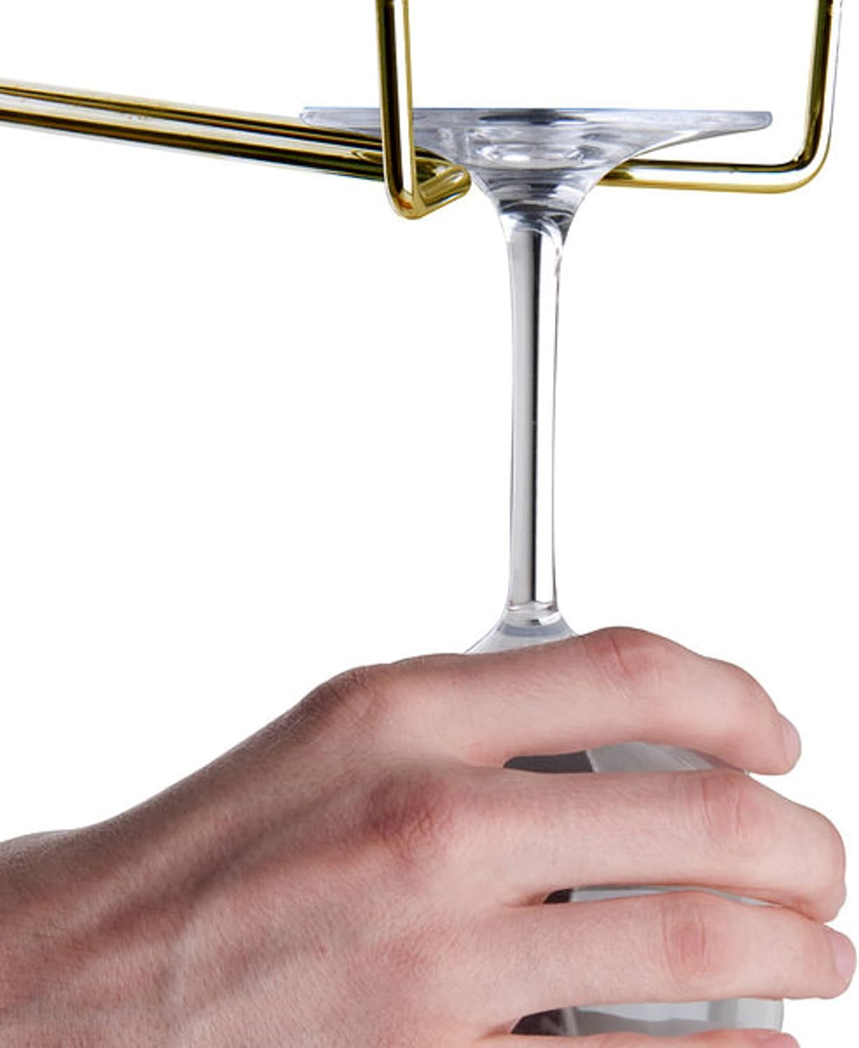 TrueCraftware- 24-Inch Wine Glass Rack Brass Finish Set of 2- Stemware Rack Wire Hanging Rack Under