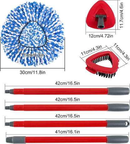 Spin Mop Head,Mop Handle,Base,Brush Compatible with Ocedar RinseClean 2 Tank Spin Mop System,2