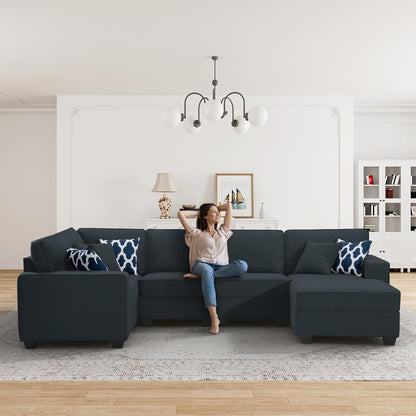 L Lengend Vansen Modular Sectional Sofa U Shaped Couch with Ottoman Modern Reversible Corner