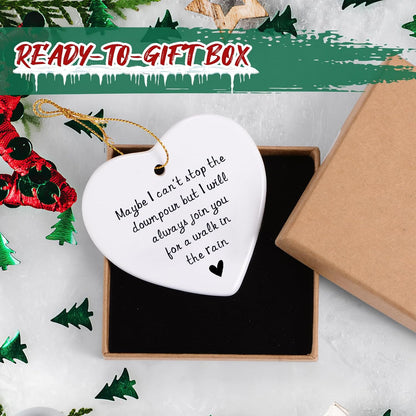 Personalized Maybe I Can't Stop The Downpour Ornament, Friendship Gifts for Women Best Friend