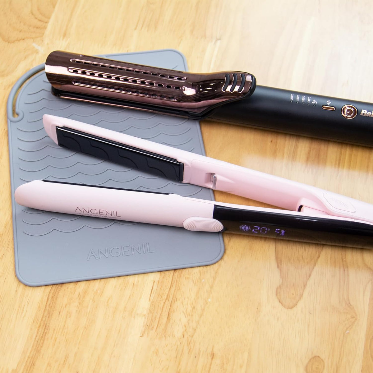 ANGENIL Silicone Heat Mat for Hair Tools - Flat Iron and Curling Iron Pad, Heat-Resistant Travel