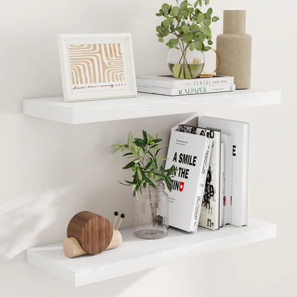 Fun Memories White Floating Shelves 32 Inch Long, 9 Inch Deep Floating Bookshelf Wall Mounted