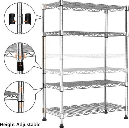 1000 lbs Storage Shelving Steel Heavy Duty 4-Tier Utility Shelving Unit Steel Organizer Wire Rack